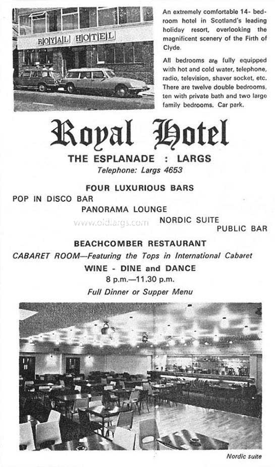 Old Royal Hotel Largs advert
